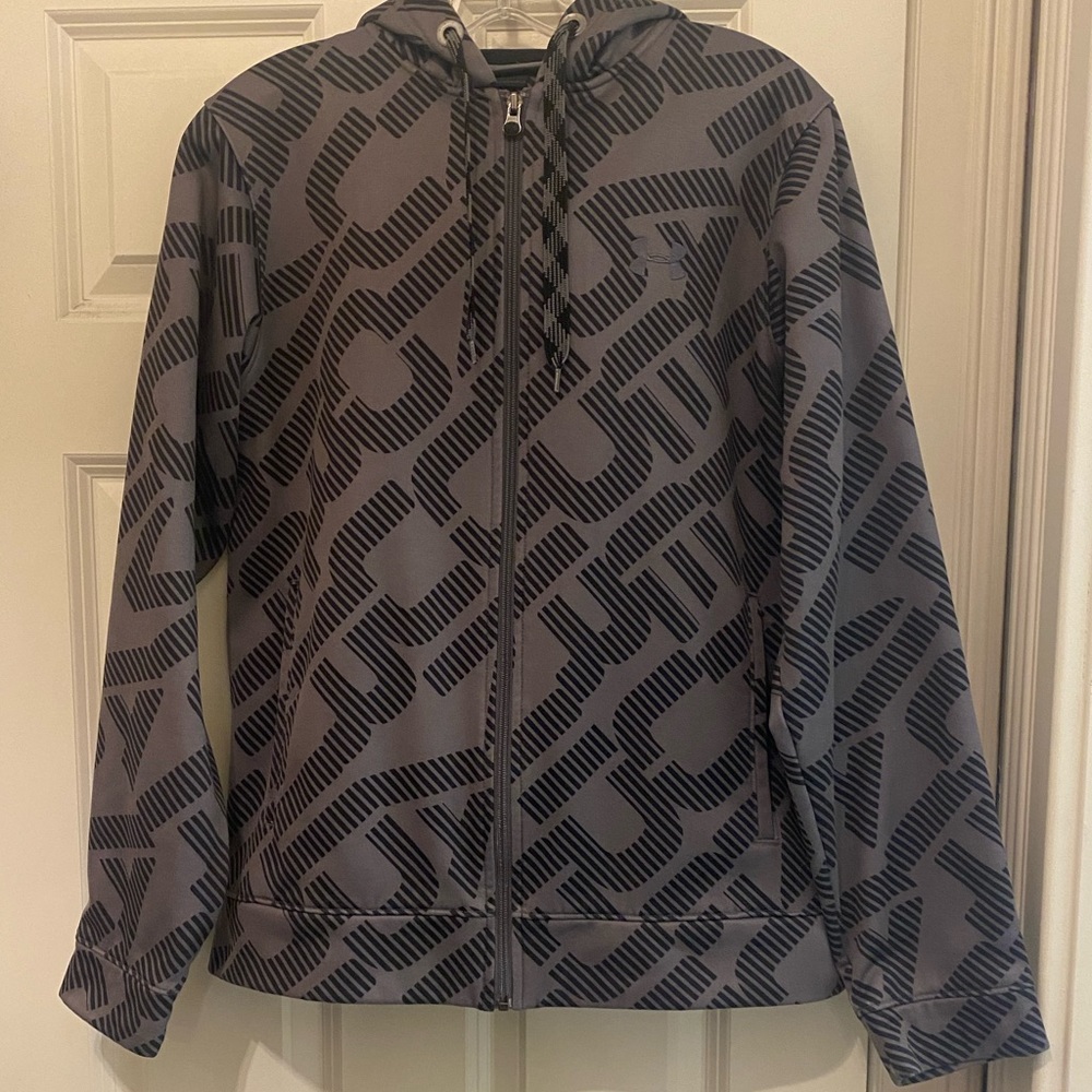 Under Armour Mens Small Front Zip Hooded Sweatshirt Jacket